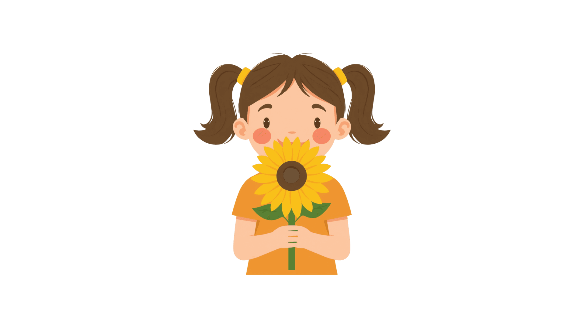 Girl holding sunflower